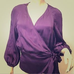 Silk like Purple Wrap DvF Top